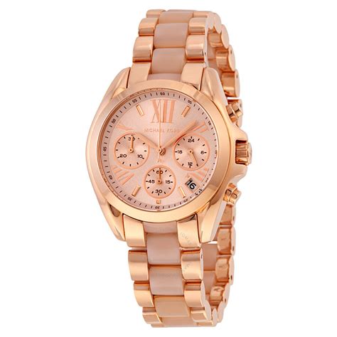 Michael Kors Bradshaw Chronograph Rose Dial Ladies Watch MK.